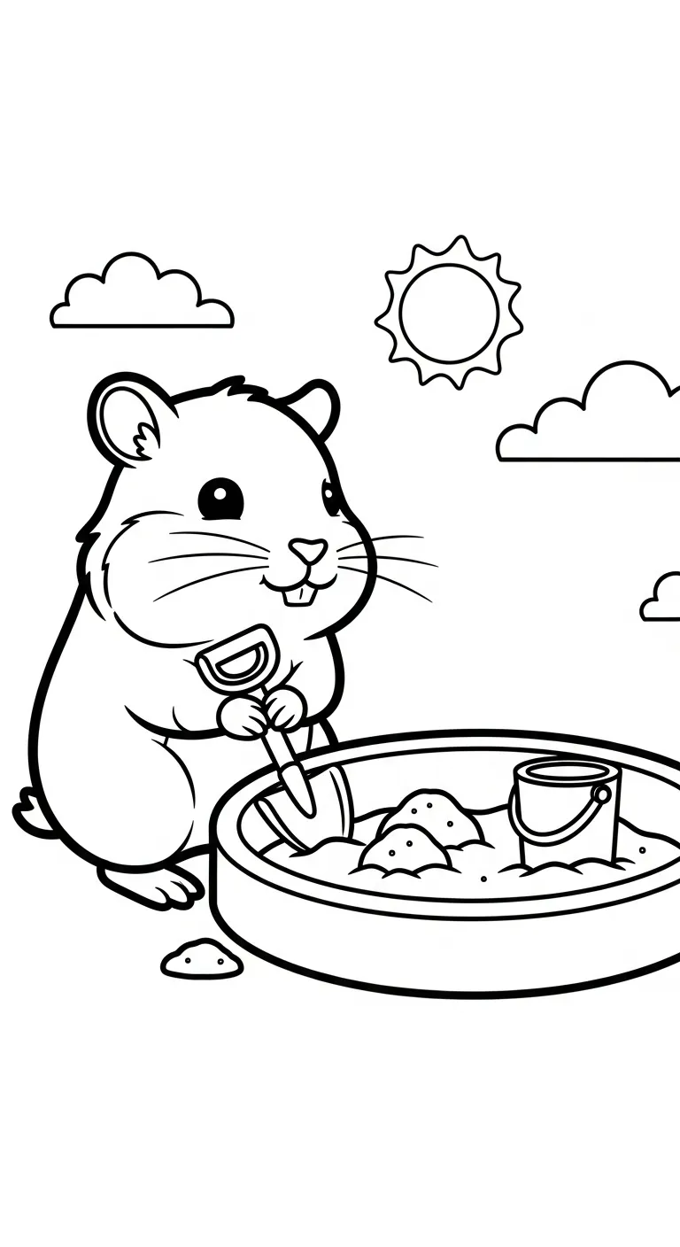tranh tô màu Tranh tô màu chuột hamster cho bé 7 tuổi