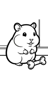 in hình tô màu Tranh tô màu chuột hamster khổ A4