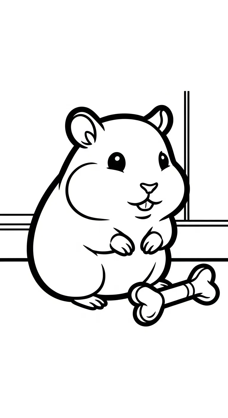 in hình tô màu Tranh tô màu chuột hamster khổ A4