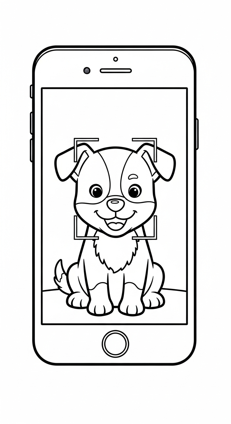 in hình tô màu iphone cho bé 6 tuổi
