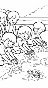 in tranh tô màu bảo vệ môi trường biển khổ A4