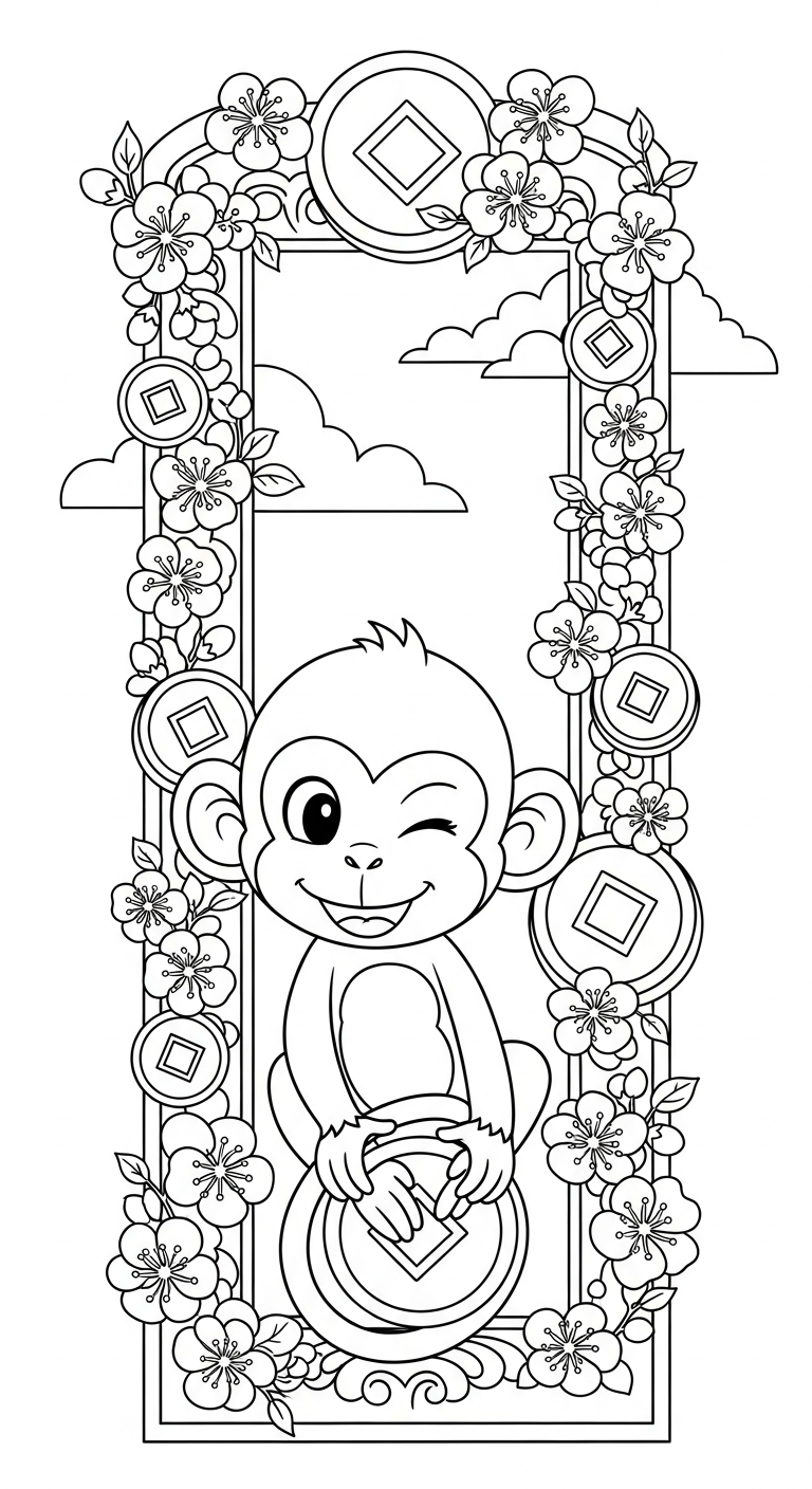 in tranh tô màu 12 con giáp miễn phí 1