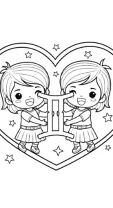 in hình tô màu 12 cung hoàng đạo cho bé 4 tuổi