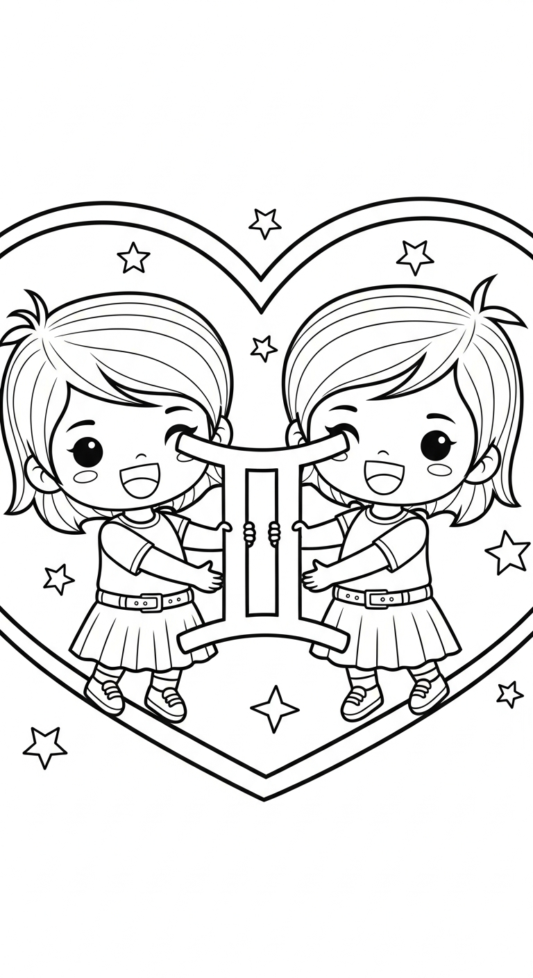 in hình tô màu 12 cung hoàng đạo cho bé 4 tuổi