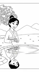 tranh tô màu Hoa Mộc Lan miễn phí