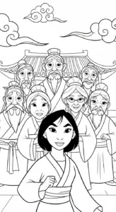 hình tô màu Hoa Mộc Lan rõ nét