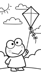 in hình tô màu Keroppi cho bé