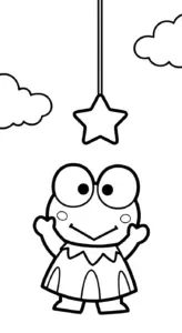 hình tô màu Keroppi cho bé 3 tuổi