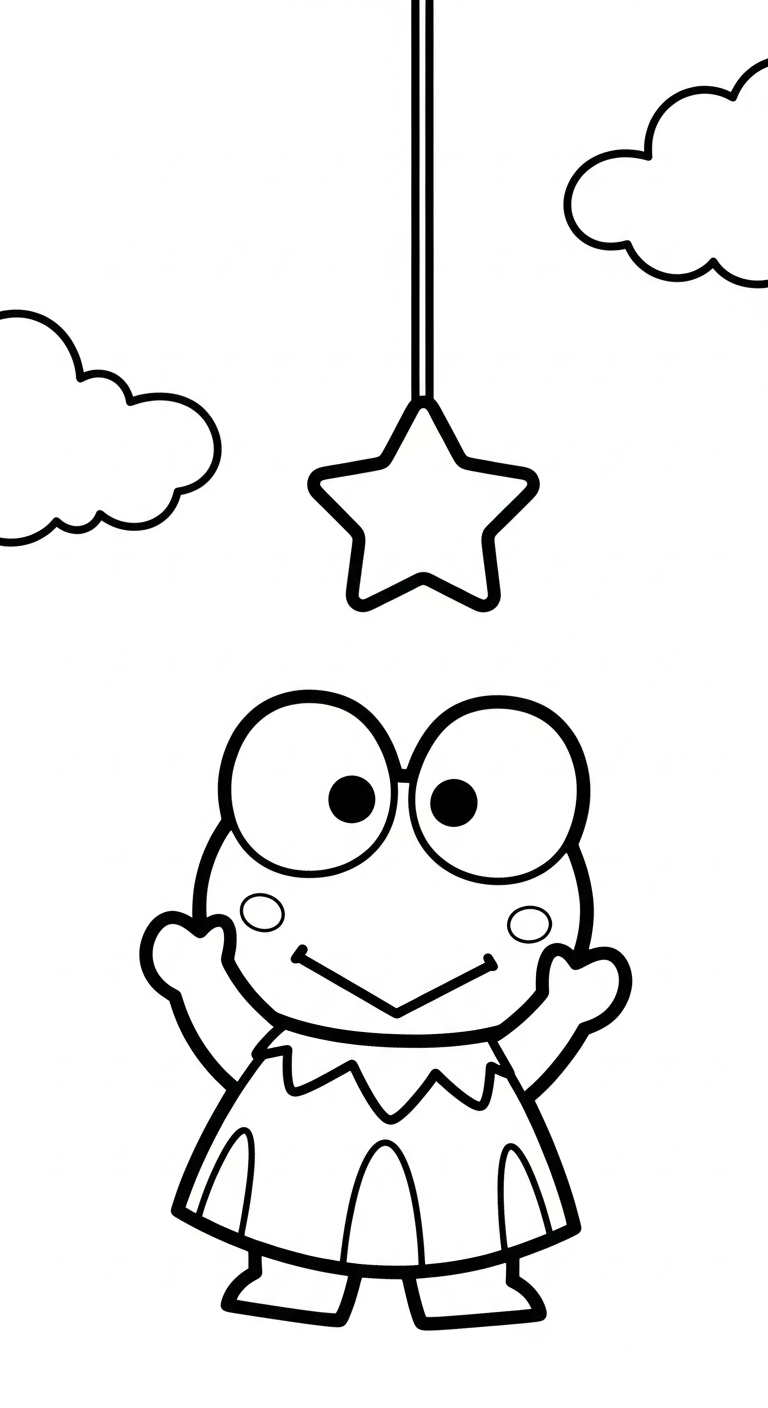 hình tô màu Keroppi cho bé 3 tuổi 1