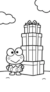 hình tô màu Keroppi cho bé 5 tuổi