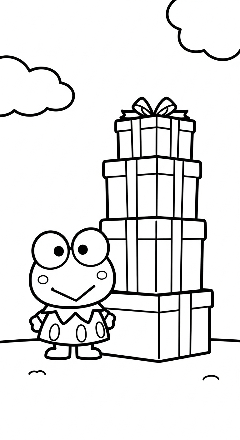 hình tô màu Keroppi cho bé 5 tuổi