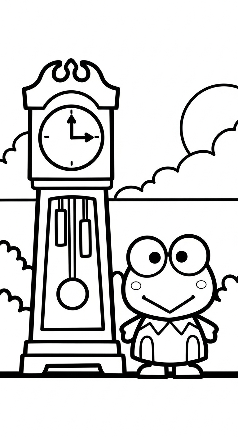 tải tranh tô màu Keroppi cho bé 7 tuổi