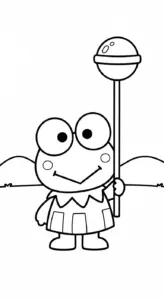 in tranh tô màu Keroppi khổ A4