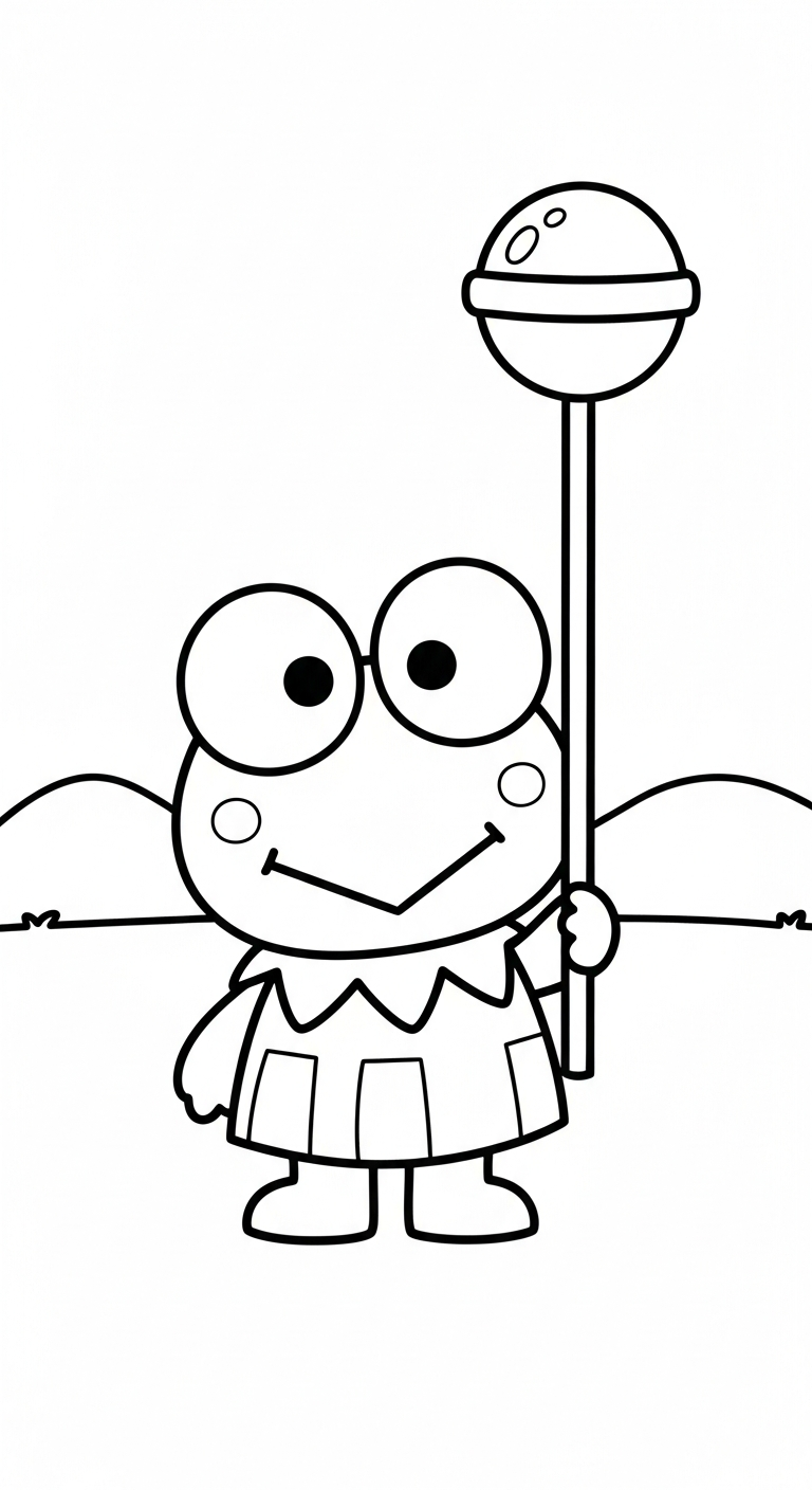 in tranh tô màu Keroppi khổ A4