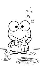 tranh tô màu Keroppi cho bé 5 tuổi miễn phí