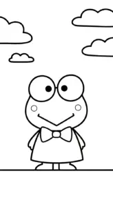 in hình tô màu Keroppi cho bé 4 tuổi