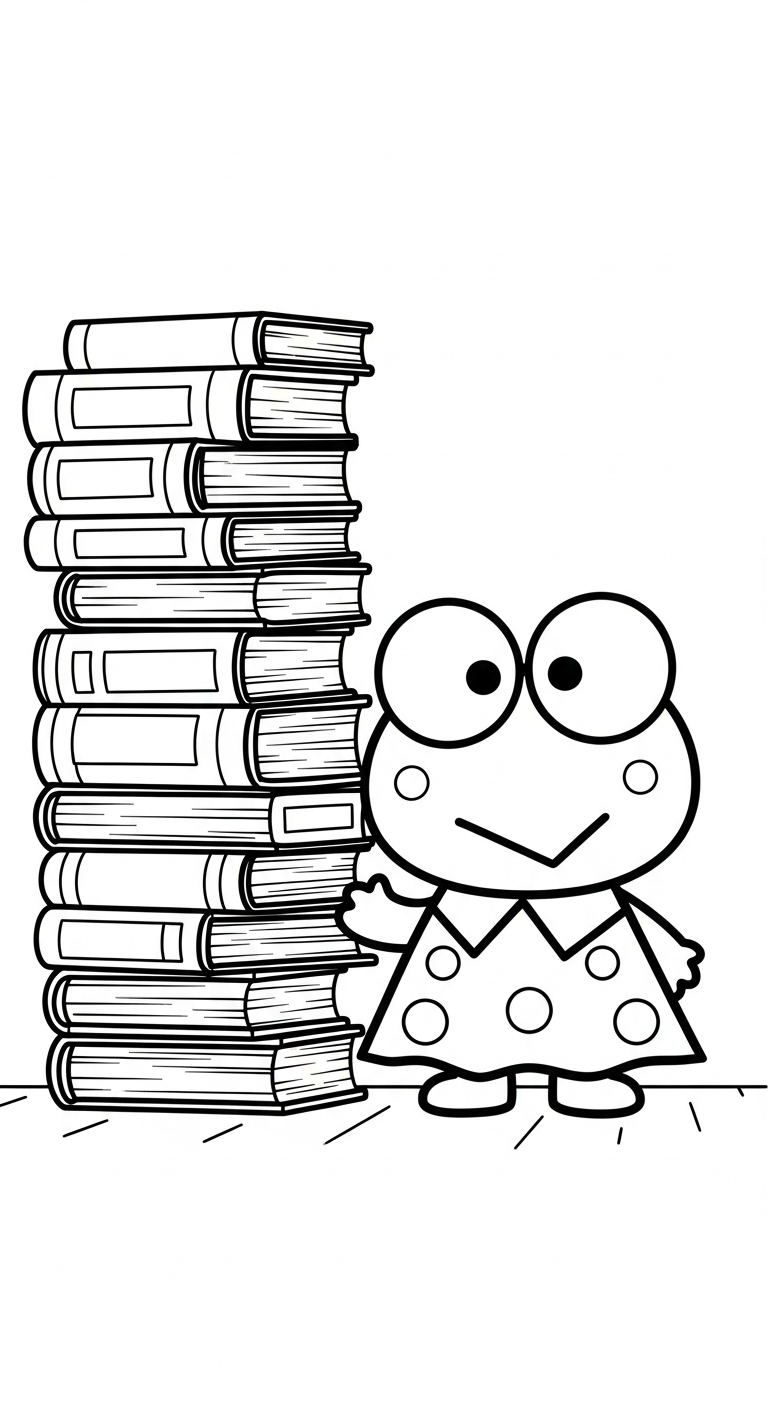 tải hình tô màu Keroppi cho bé 8 tuổi