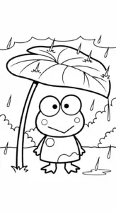 hình tô màu Keroppi cho bé 3 tuổi miễn phí
