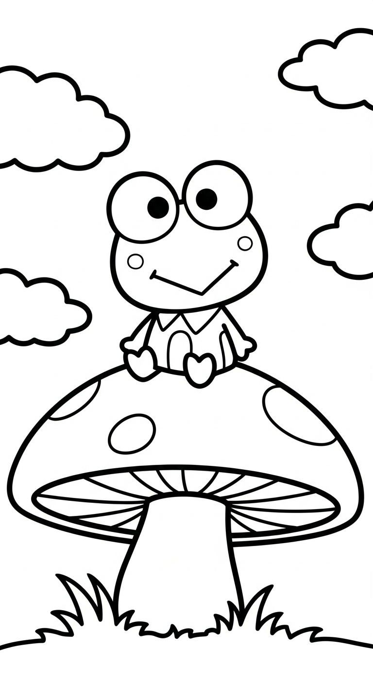 tranh tô màu Keroppi cho bé 4 tuổi