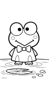 tranh tô màu Keroppi cho bé tải miễn phí