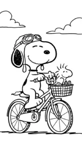 file tranh tô màu tranh tô màu Snoopy cho bé 4-5 tuổi