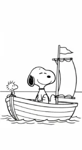 tải hình tô màu tranh tô màu Snoopy pdf