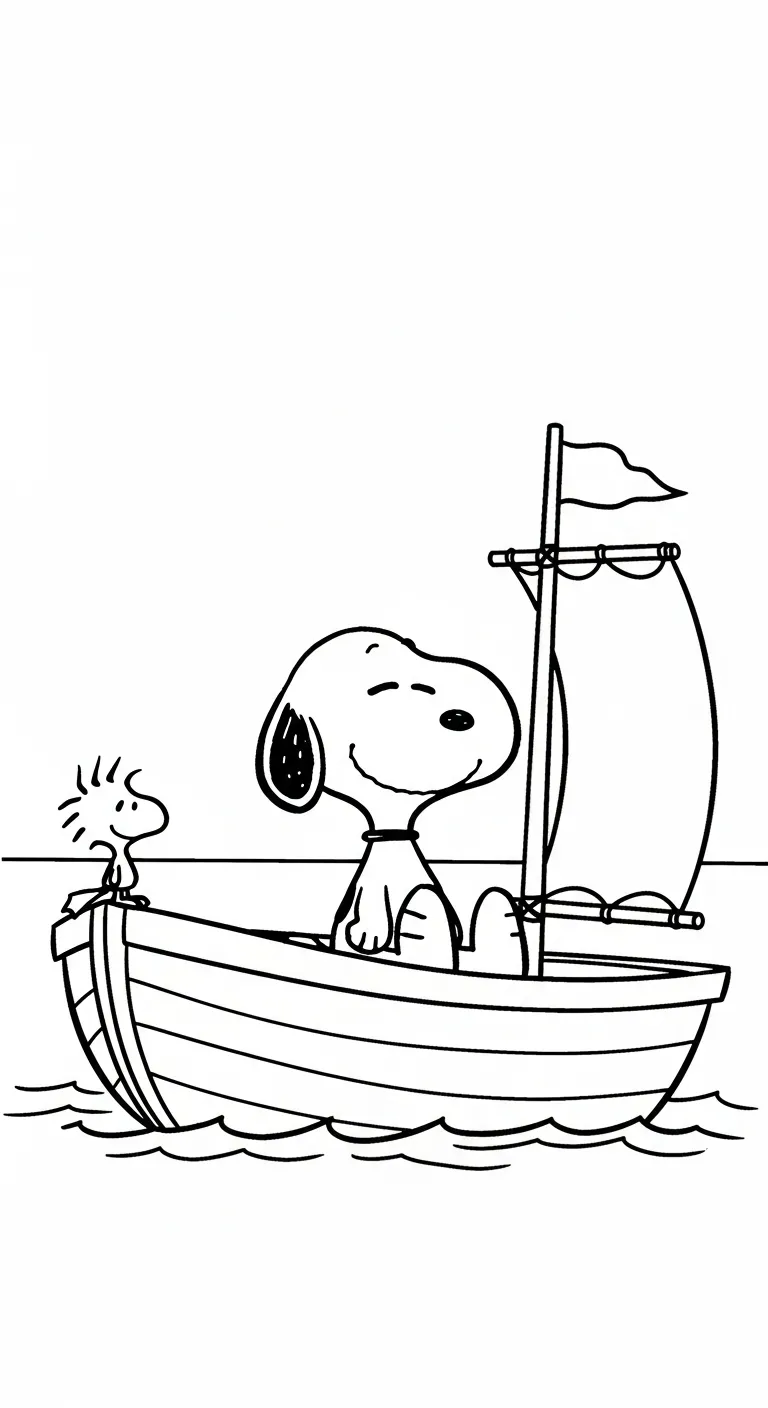 tải hình tô màu tranh tô màu Snoopy pdf