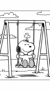 download hình tô màu tranh tô màu Snoopy cho bé