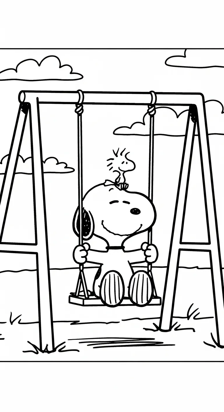 download hình tô màu tranh tô màu Snoopy cho bé