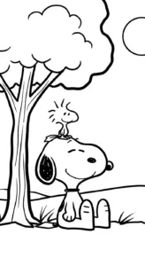 hình tô màu tranh tô màu Snoopy cho bé 7-8 tuổi