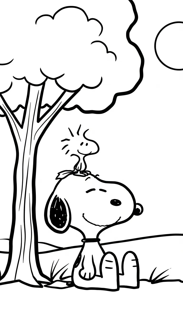hình tô màu tranh tô màu Snoopy cho bé 7-8 tuổi