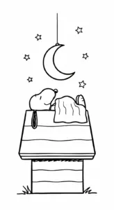tải hình tô màu tranh tô màu Snoopy cho bé 6 tuổi