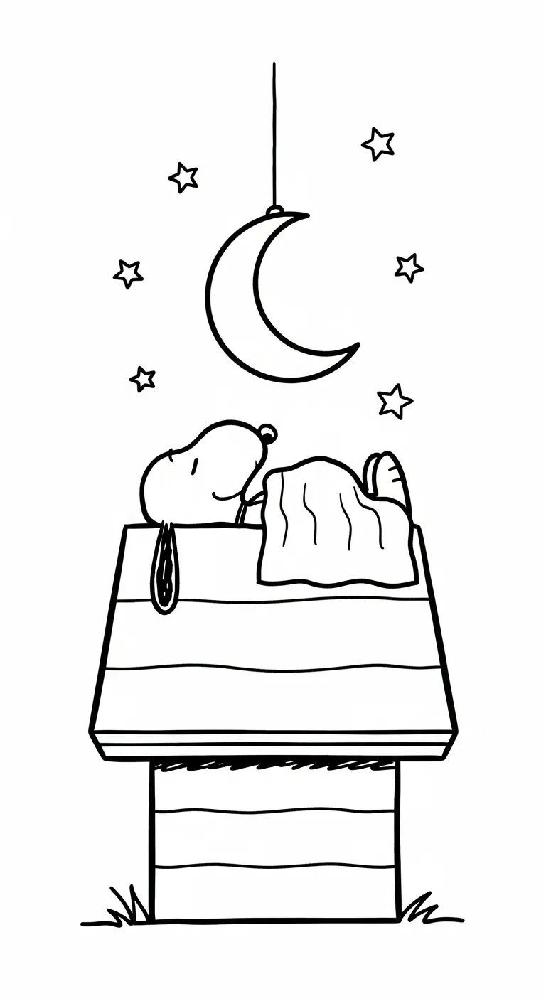 tải hình tô màu tranh tô màu Snoopy cho bé 6 tuổi