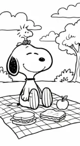 tải tranh tô màu tranh tô màu Snoopy cho bé 6 tuổi