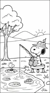 tải hình tô màu tranh tô màu Snoopy