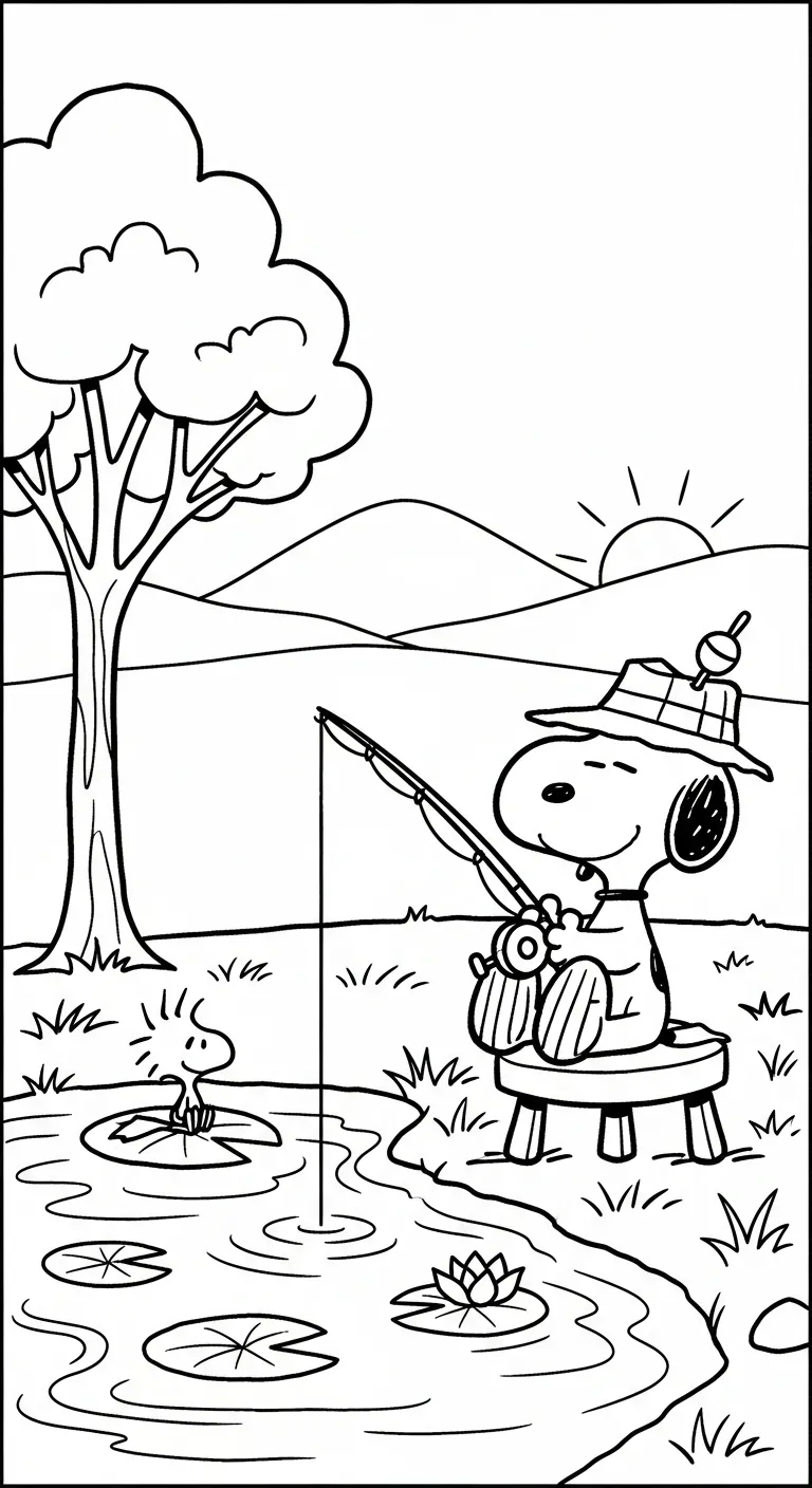 tải hình tô màu tranh tô màu Snoopy