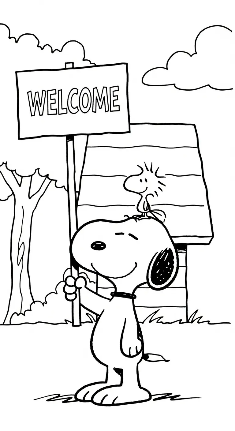 hình tô màu tranh tô màu Snoopy cho bé 8 tuổi