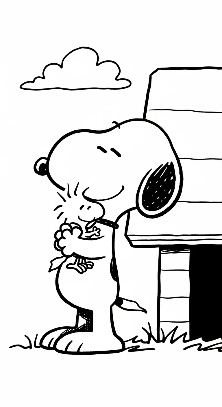 hình tô màu tranh tô màu Snoopy cho bé 6 tuổi