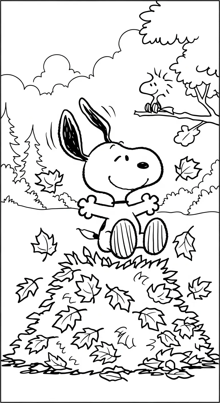 tranh tô màu tranh tô màu Snoopy cho bé 4 tuổi