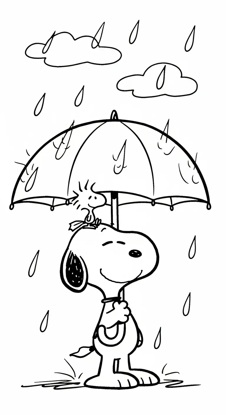 tranh tô màu tranh tô màu Snoopy cho bé 4 tuổi 1