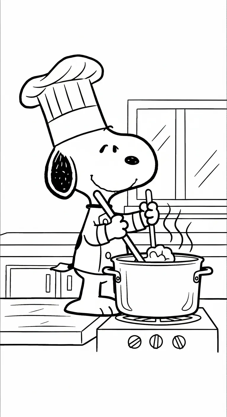 in hình tô màu tranh tô màu Snoopy miễn phí