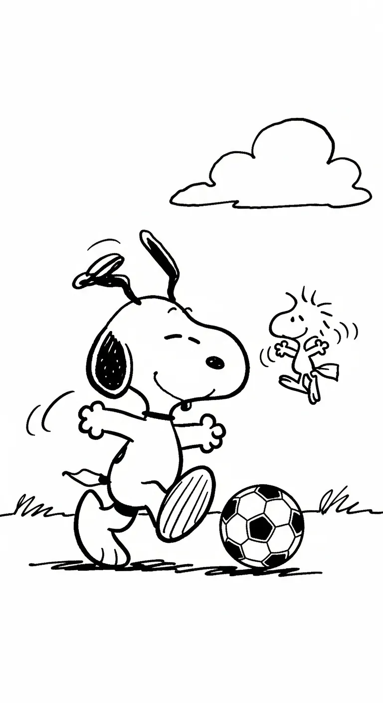 tải tranh tô màu tranh tô màu Snoopy cho bé 3 tuổi