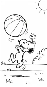 hình tô màu tranh tô màu Snoopy cho bé 7-8 tuổi