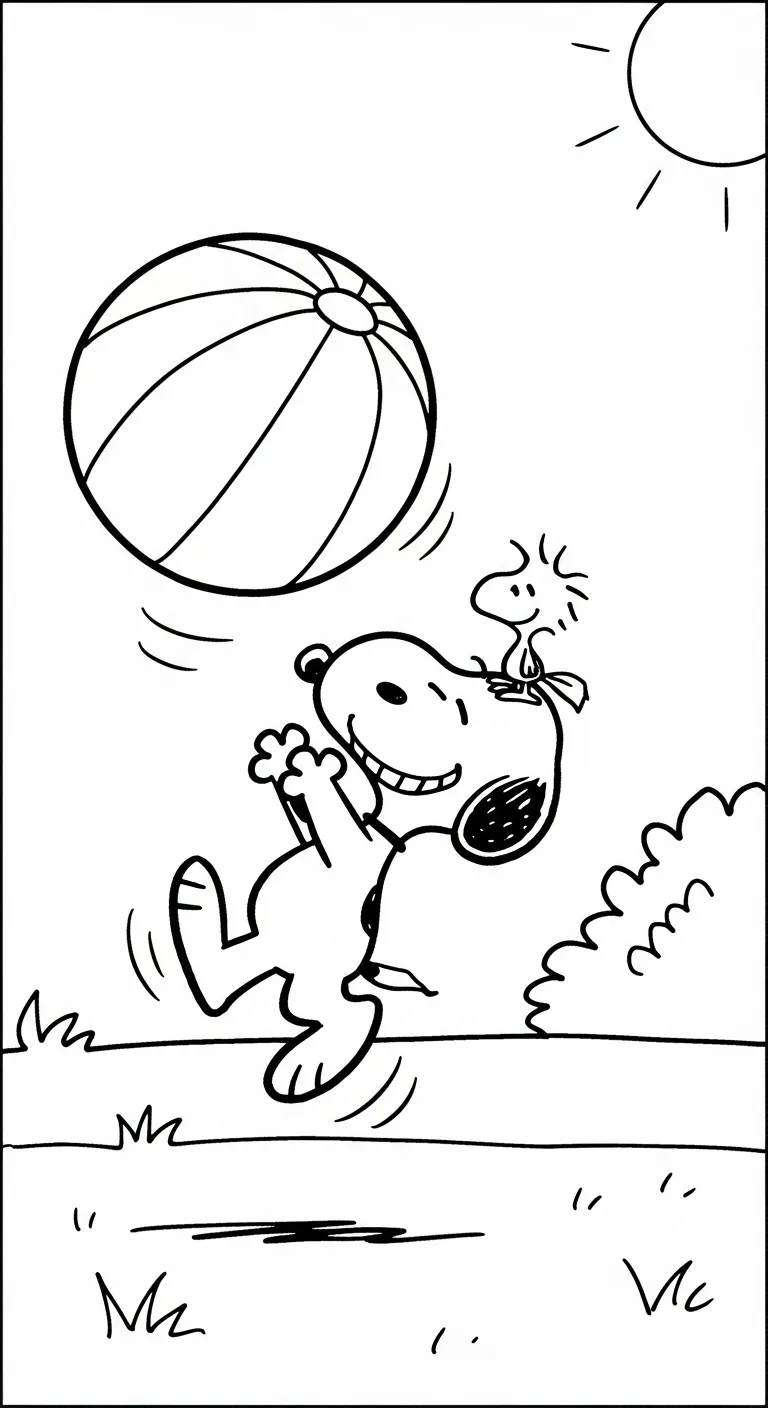 hình tô màu tranh tô màu Snoopy cho bé 7-8 tuổi 1