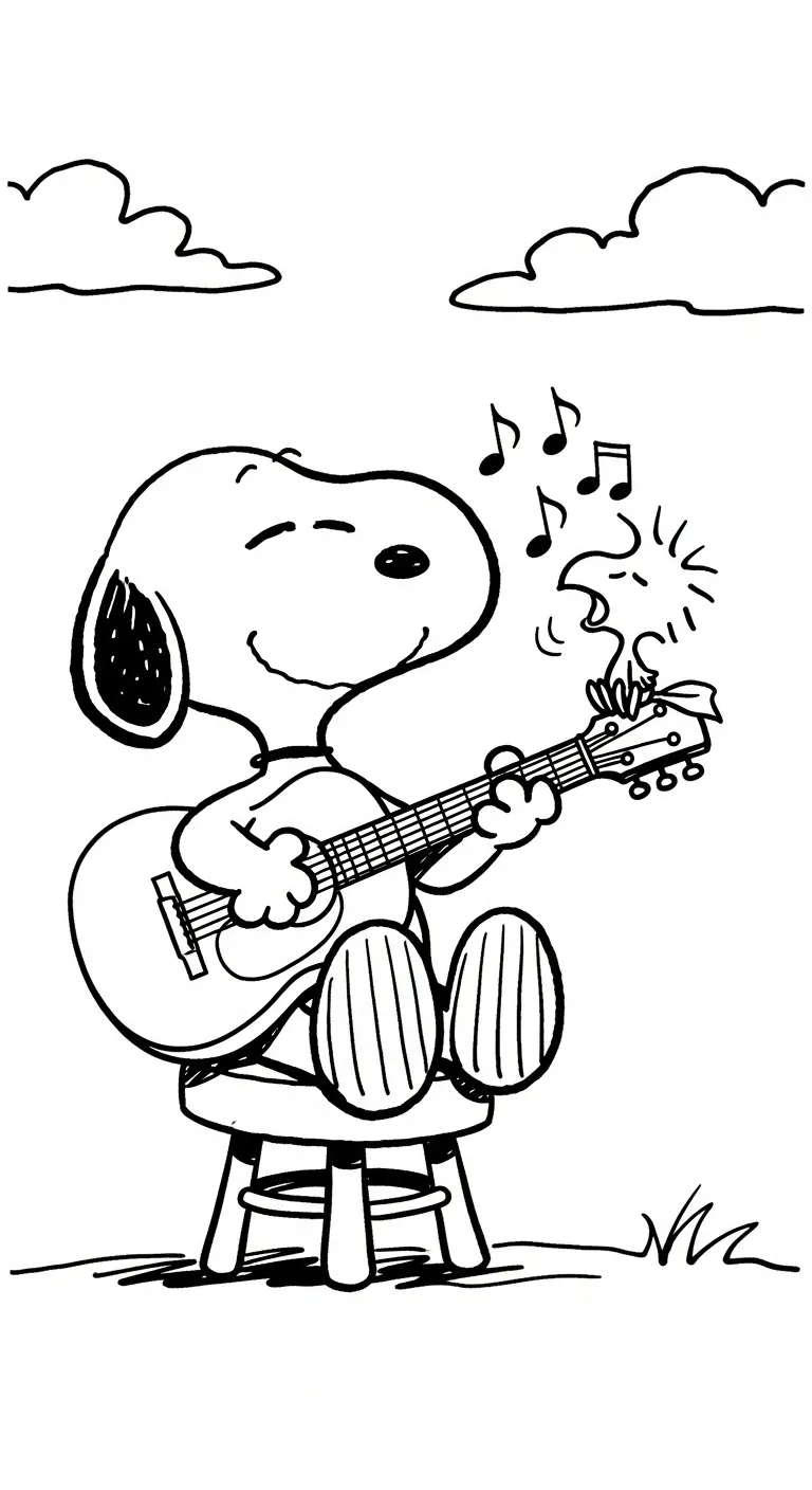 download tranh tô màu tranh tô màu Snoopy miễn phí