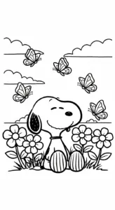 download hình tô màu tranh tô màu Snoopy cho bé
