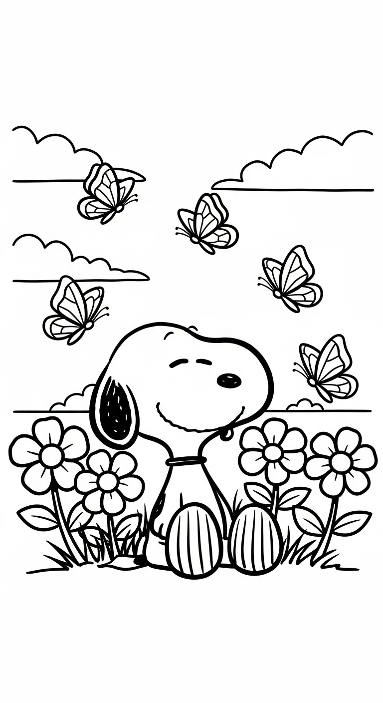 download hình tô màu tranh tô màu Snoopy cho bé 1