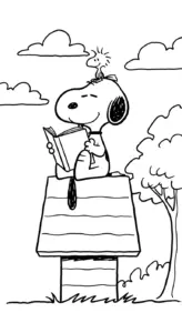 tranh tô màu tranh tô màu Snoopy cho bé 7 tuổi miễn phí