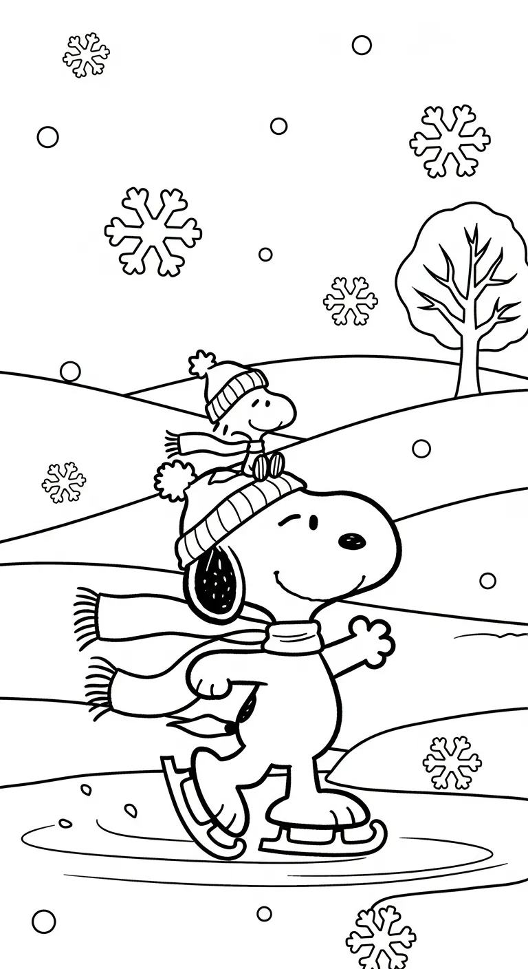 file tranh tô màu tranh tô màu Snoopy cho bé 4-5 tuổi 1