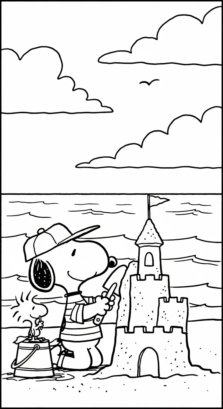 tải file tranh tô màu tranh tô màu Snoopy